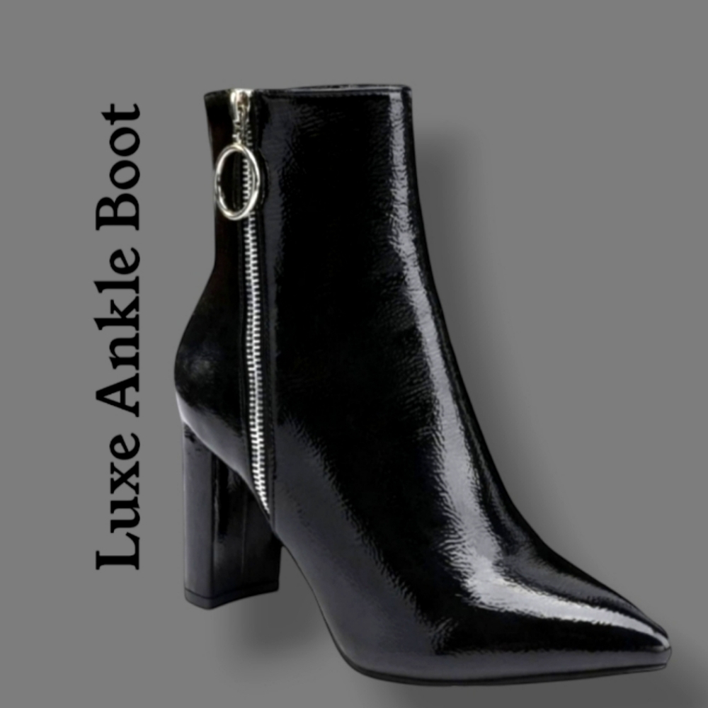 🛑BOGO 🆕Luxe Black Patent High Ankle Boot